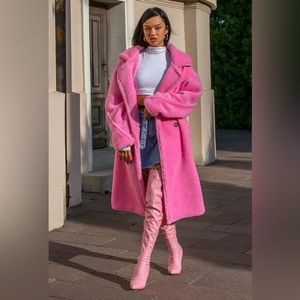 Oversized teddy bear coat.